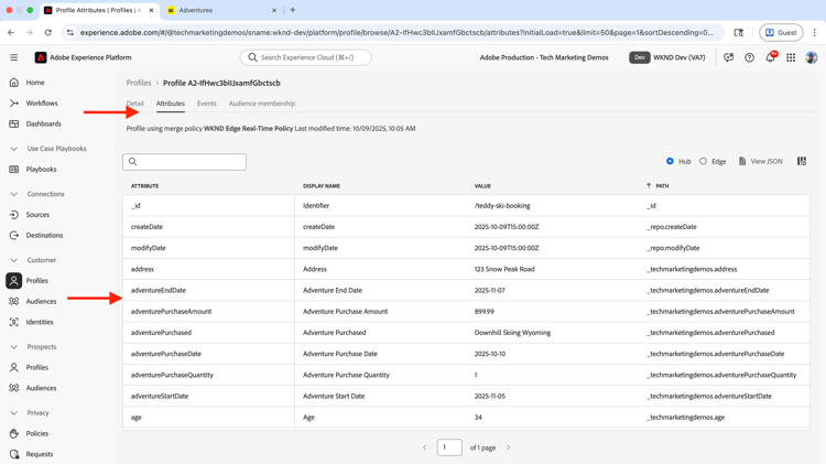 拼接的設定檔屬性