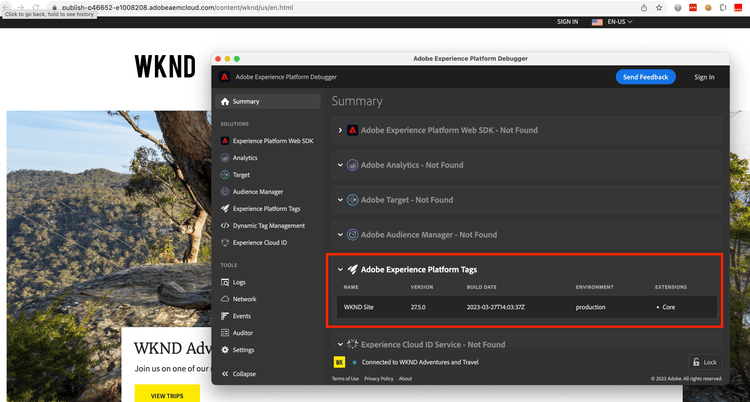 Adobe Experience Platform Debugger和標籤屬性詳細資料