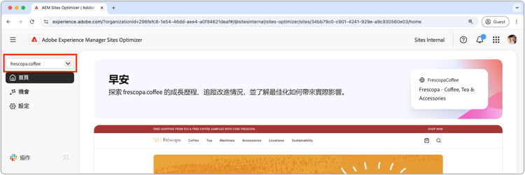 Sites Optimizer 網域管理員