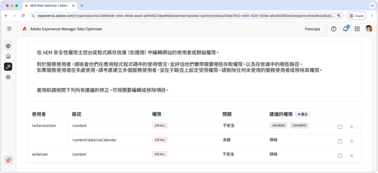 自動識別網站權限