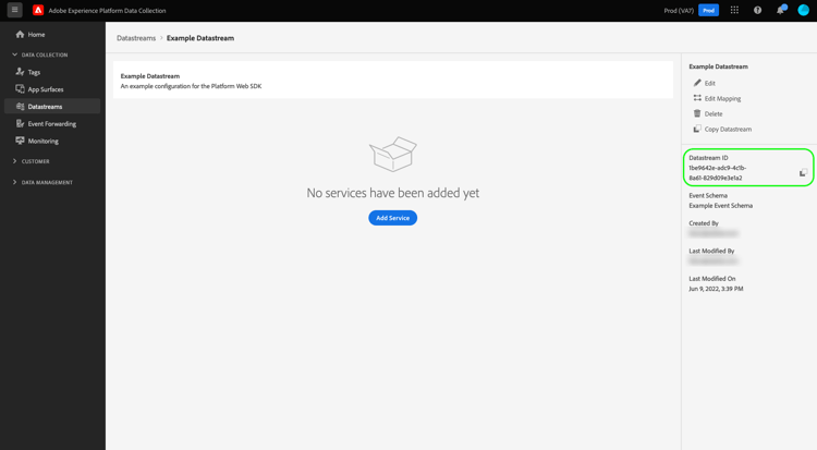 資料流詳細資料頁面。