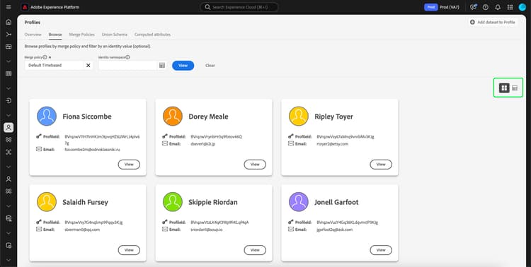 卡片與圖表檢視切換會反白顯示。