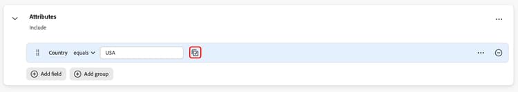 選取屬性時，會醒目顯示選取多個值圖示。