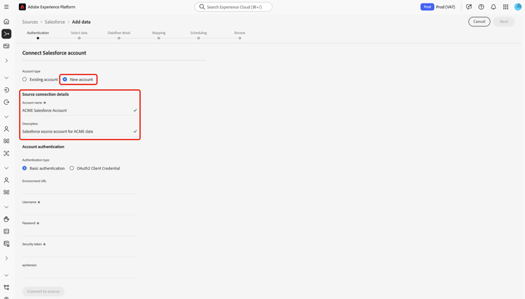 提供適當的驗證認證，您可在其中建立新Salesforce帳戶的介面。