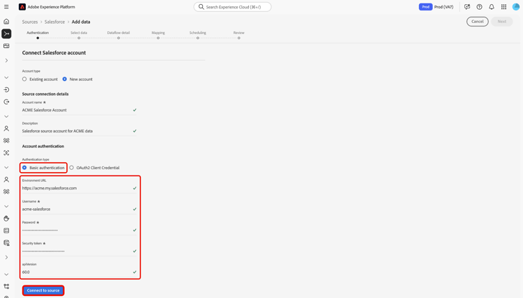 建立Salesforce帳戶的基本驗證介面。