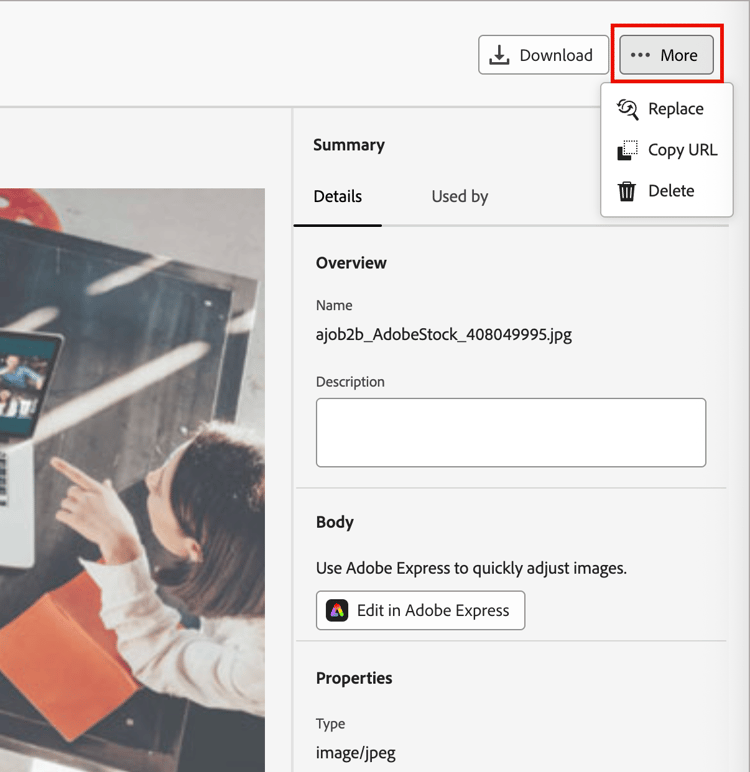 存取資產的動作