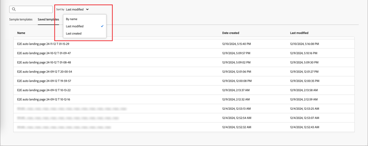 選擇儲存的範本