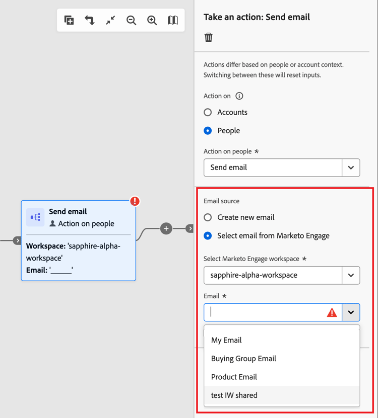 選取Marketo Engage電子郵件