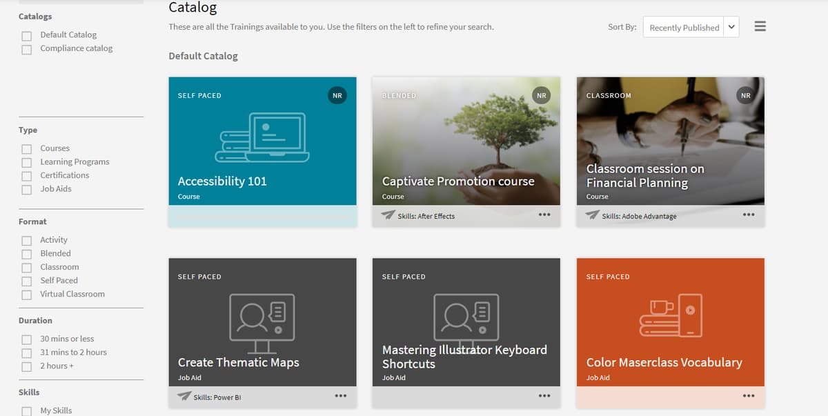 目錄 | Adobe Learning Manager