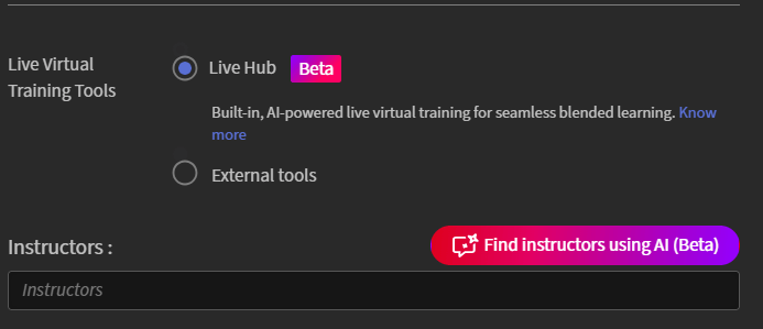 選擇 Live Hub 工具