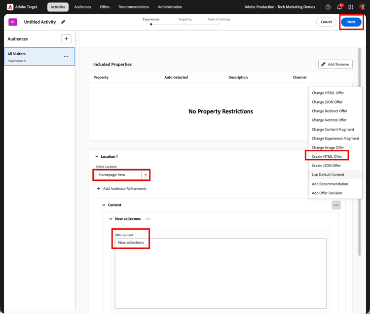 建立新的XT活動