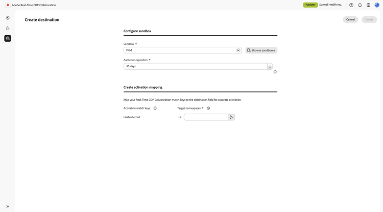 為Adobe Experience Platform建立目的地工作流程。