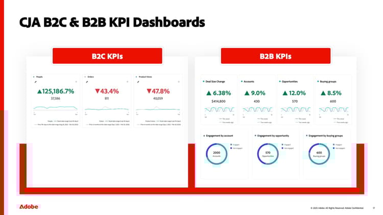 CJA B2C & B2B KPI儀表板的熒幕擷圖